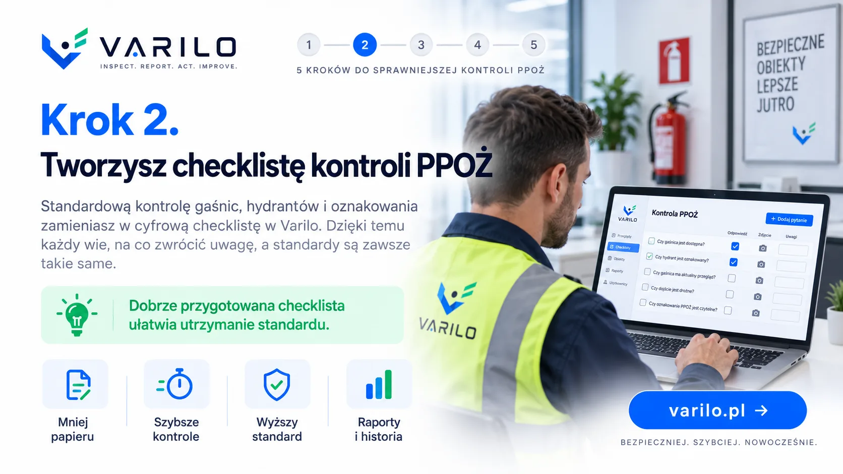 Krok 2. Tworzysz checklistę kontroli PPOŻ w systemie Varilo