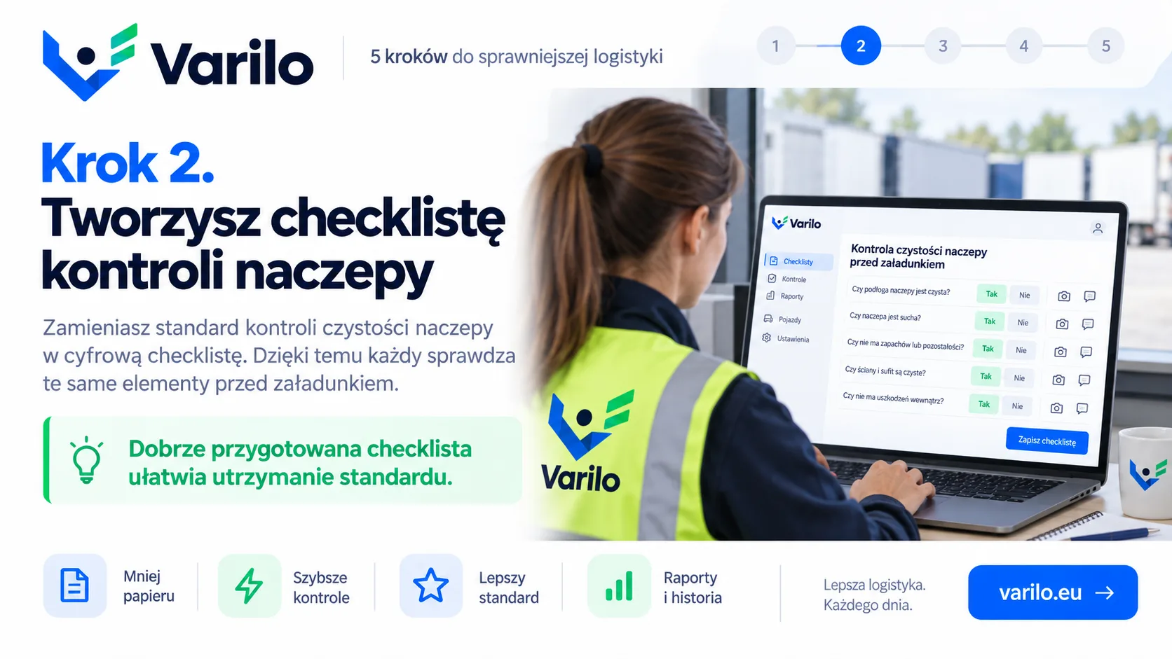Krok 2. Tworzysz checklistę kontroli naczepy w systemie Varilo
