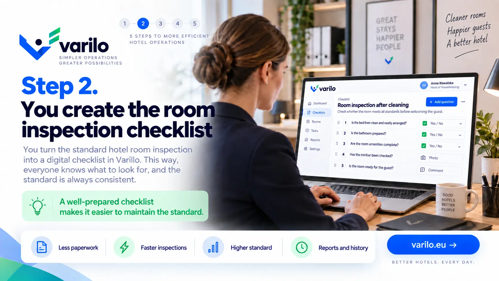 Step 2. You create a room release checklist in Varilo