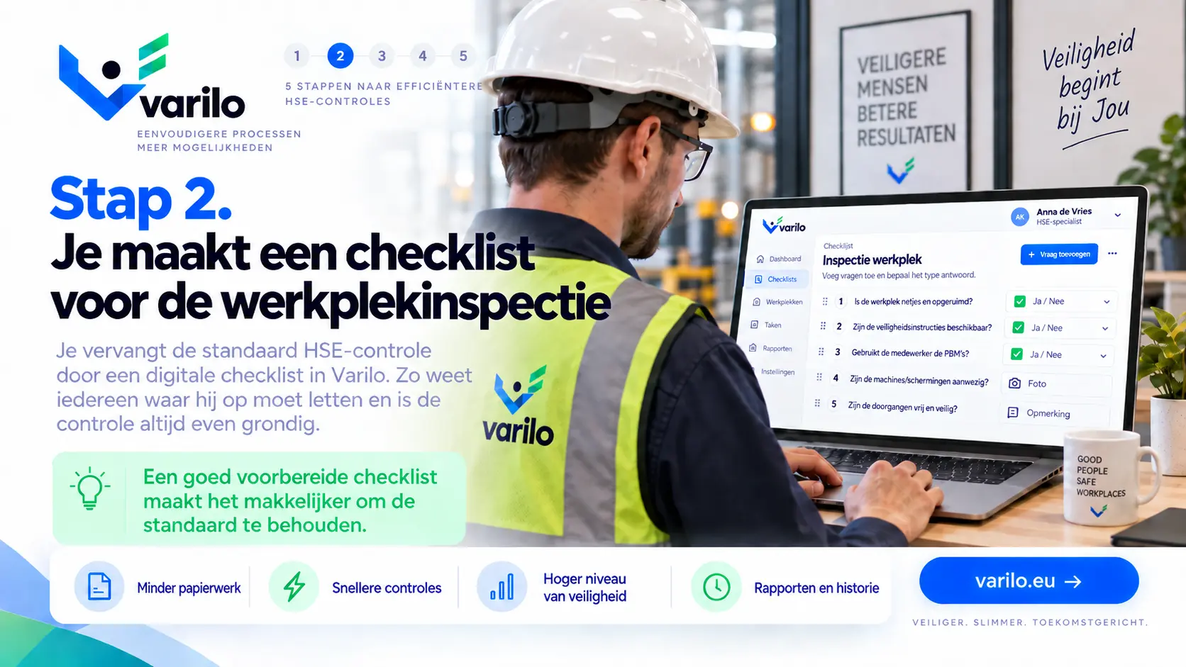 Stap 2. Je maakt een checklist voor de werkplekinspectie in Varilo