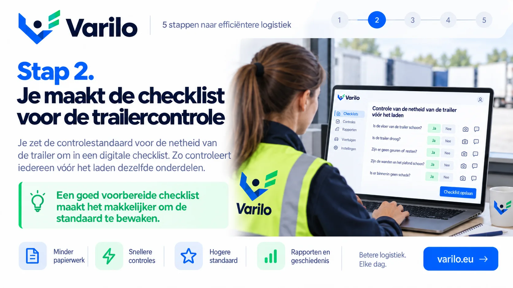 Stap 2. Je maakt de checklist voor de trailercontrole in Varilo