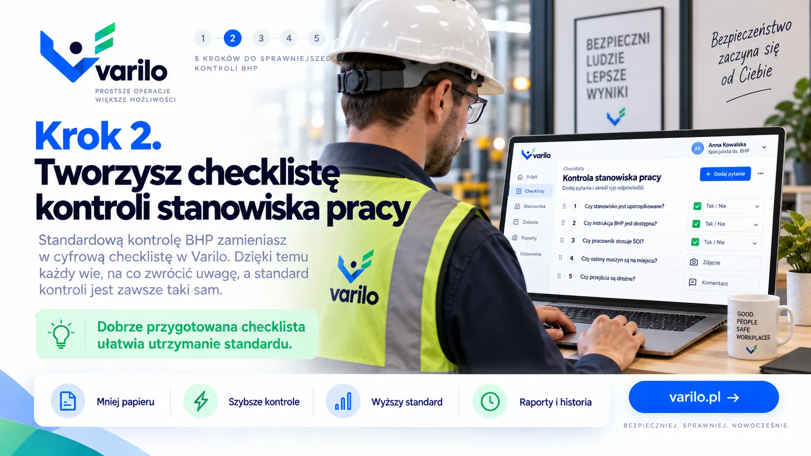 Krok 2. Tworzysz checklistę kontroli stanowiska pracy w systemie Varilo