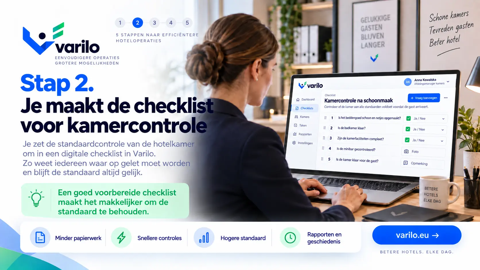 Stap 2. U maakt een checklist voor kamervrijgave in Varilo