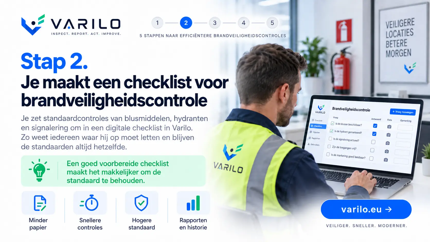 Stap 2. Je maakt een checklist voor brandveiligheidscontrole in Varilo